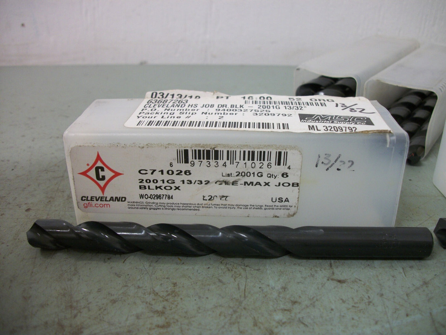 CLEVELAND LOT OF 16 13/32" 5-1/4" OAL HIGH SPEED STEEL JOBBER DRILL 63687263 NEW