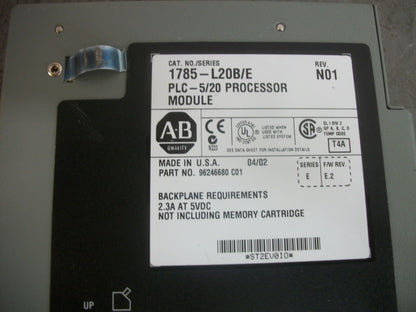 ALLEN-BRADLEY PLC-5/20 PROCESSOR UNIT 1785-L20B/E