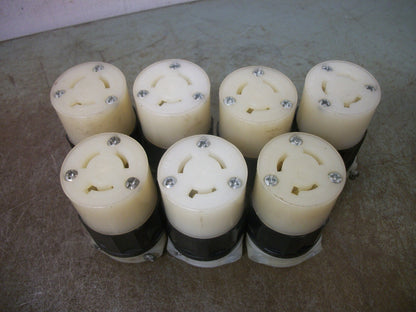 LEVITON LOT OF 7 L6-15R LOCKING PLUG CONNECTORS 4579-C 15AMP 250VOLT 2P 3W GRND
