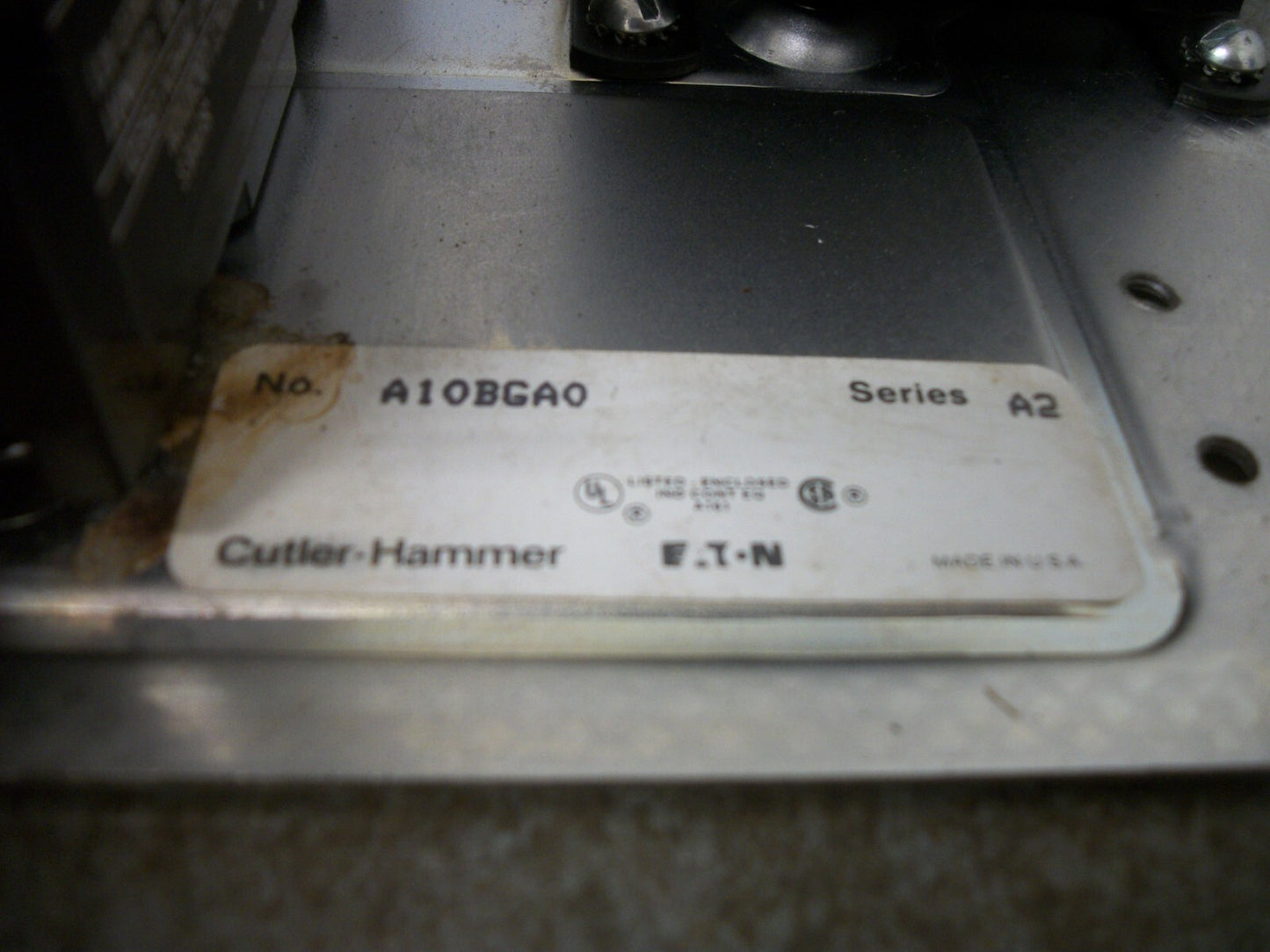 CUTLER-HAMMER SIZE 0 MOTOR STARTER A10BN0 A10BGA0 120VCOIL 3PH 600V 5HP