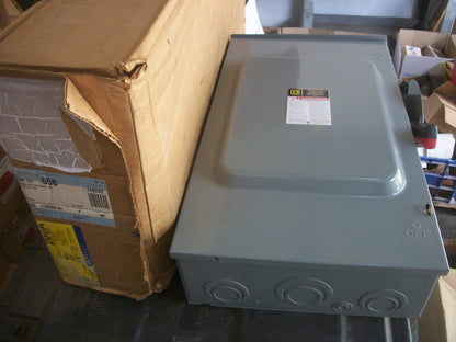 SQUARE D DISCONNECT TYPE 3R H224NRB 200AMP 240VOLT 2POLE FUSIBLE NIB
