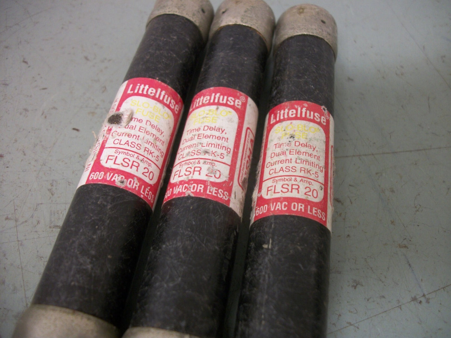 LITTELFUSE LOT OF 3 SLO-BLO FUSES FLSR20 20AMP 600VOLT