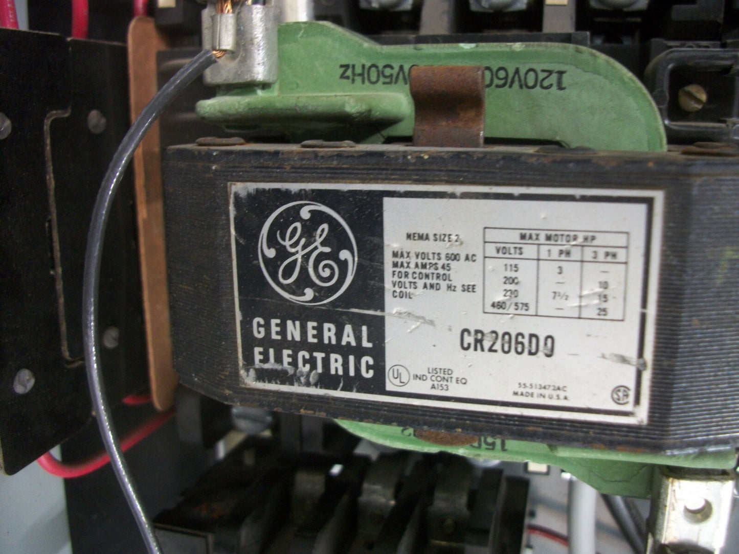 GE MCC BUCKET SIZE 2 TWO-SPEED CR206D0 120VCOIL 60AMP FUSIBLE