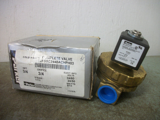 PARKER 3/4" SOLENOID VALVE 12FS5C2448ACHPH03 24VCOIL 9/11WATT NIB
