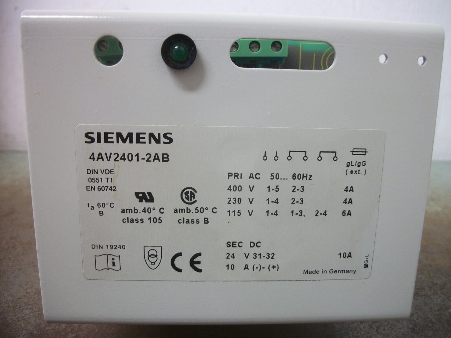 SIEMENS TRANSFORMER 4AV2401-2AB HV 400X115 LV 24/10