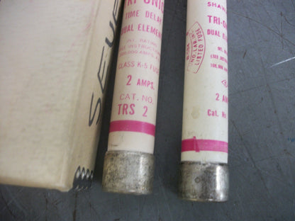 GOULD SHAWMUT BOX OF 2 TRI-ONIC FUSES TRS2 2AMP 600VOLT NIB