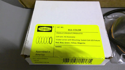 HUBBELL COLT LENS KIT 5 COLOR LENSES W/ MOUNTING GASKET BUL-COLOR NIB