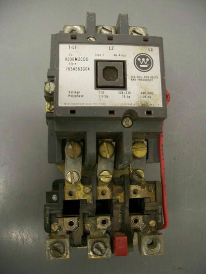WESTINGHOUSE SIZE 2 MOTOR STARTER A200M2CDD 45AMP 3PH 25HP 600V 600VCOIL