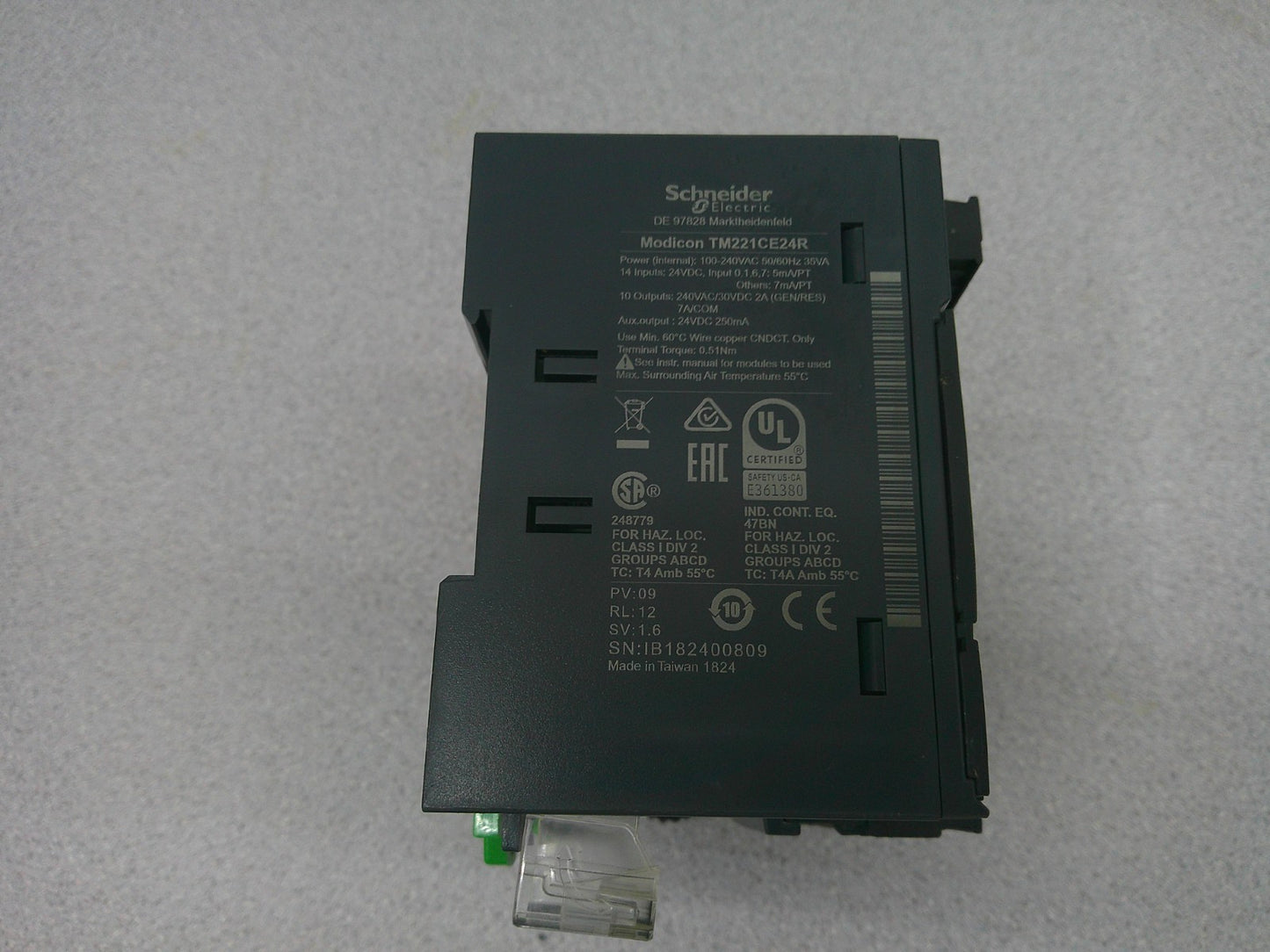 SQUARE D MODICON M221 PLC 24 I/O RELAY UNIT TM221C24R