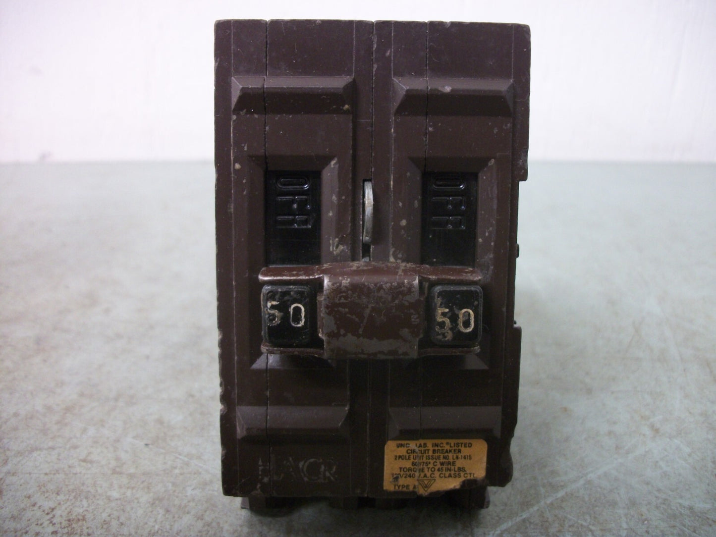 WADSWORTH TYPE A CIRCUIT BREAKER A250NI 50AMP 240VOLT 2POLE