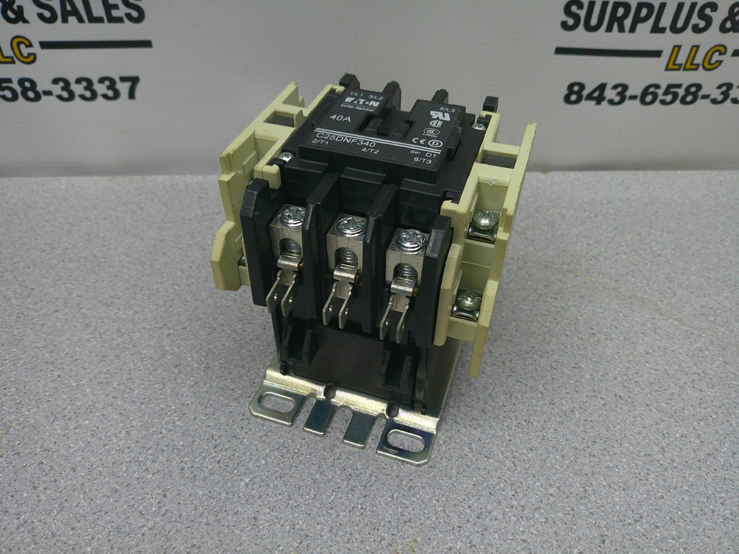 CUTLER-HAMMER CONTACTOR C25DNF340 40AMP 24VCOIL 3PH 600V 20HP