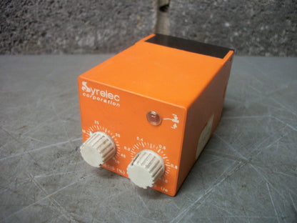 SYRELEC TIME DELAY RELAY LUR110A 110VAC 0.01-1.0 THRESH 5-50 HYSTERESIS