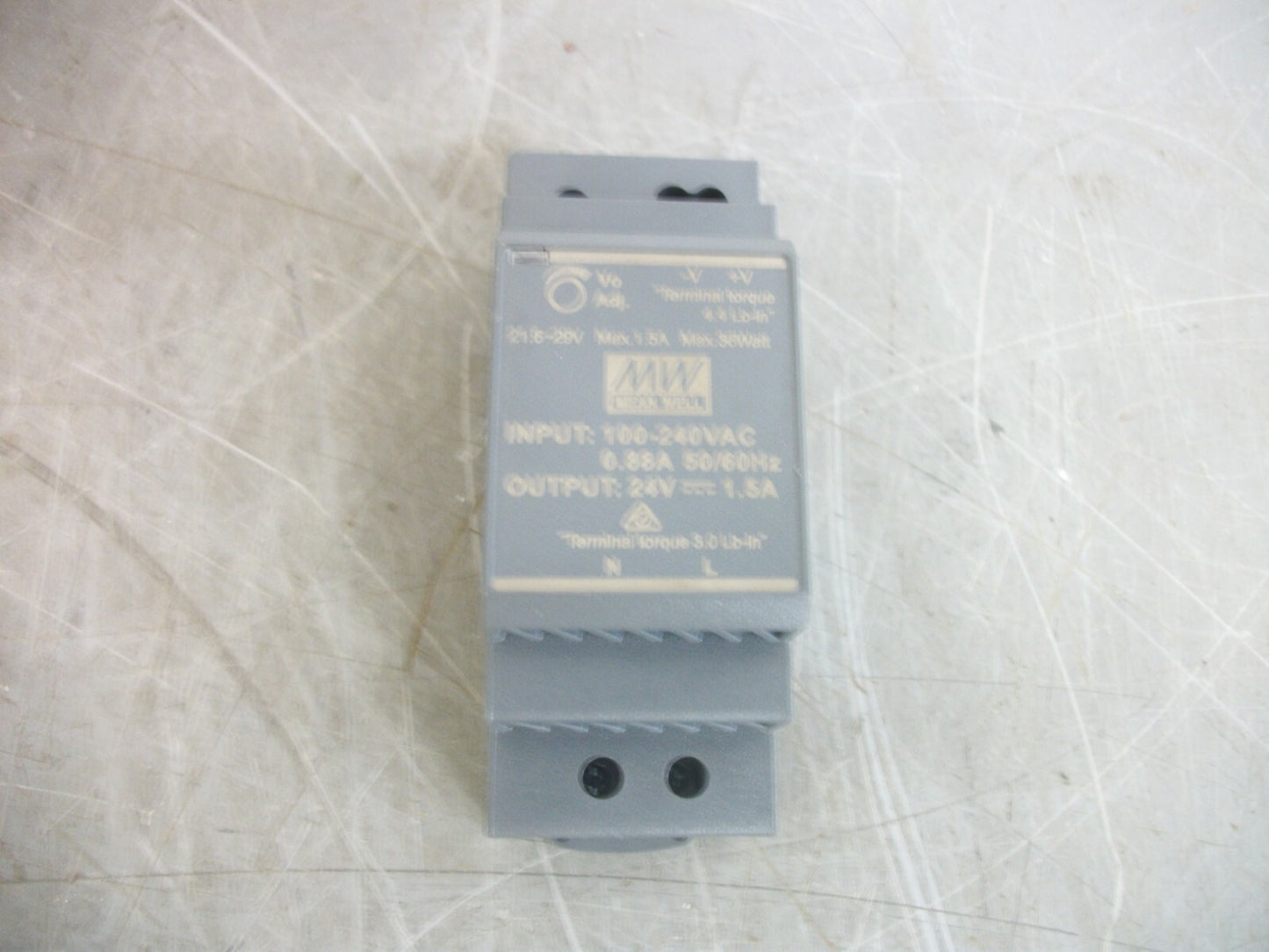 MEAN WELL DIN RAIL POWER SUPPLY HDR-30-24 24VDC 1.5AMP NOB