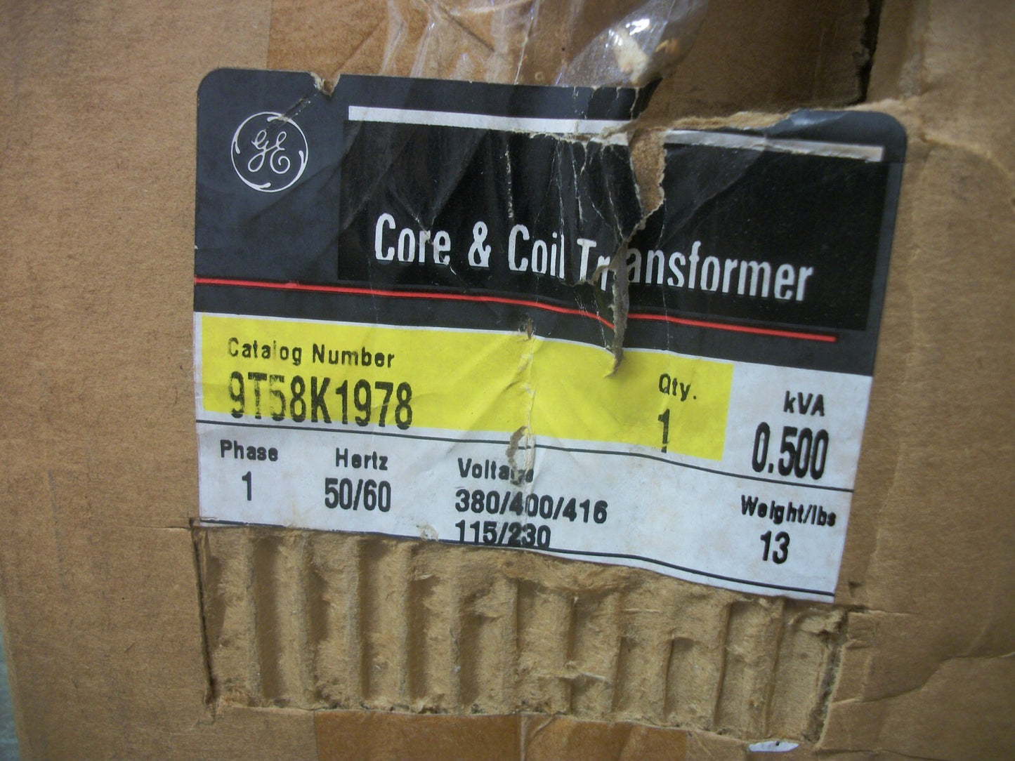 GE .500KVA 1PH CORE & COIL TRANSFORMER 9T58K1978 HV 380X416 LV 115/230 NIB