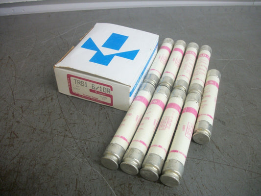 GOULD SHAWMUT BOX OF 9 TRI-ONIC FUSES TRS1-6/10R 1-6/10AMP 600VOLT NIB