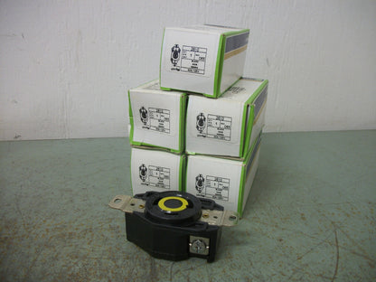 LEVITON LOT OF 5 SINGLE LOCK RECEPTACLES 30AMP 125VOLT 2P 3W+G NIB