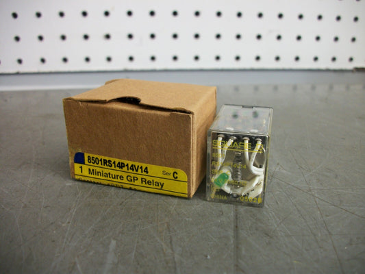 SQUARE D 4PDT MINI GP RELAY 8501RS14P14V14 24VCOIL 5AMP NIB