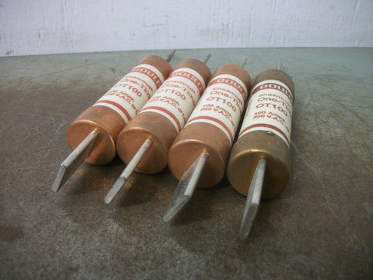 GOULD SHAWMUT LOT OF 5 ONE-TIME FUSES OT100 100AMP 250VOLT