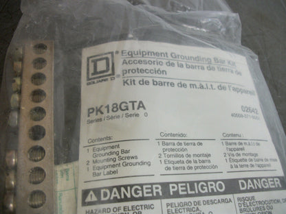 SQUARE D EQUIPMENT GROUNDING BAR KIT PK18GTA NEW