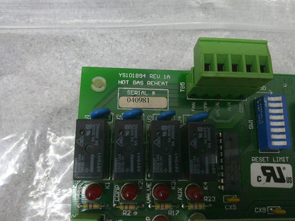 WATTMASTER CONTROLS HOT GAS REHEAT CONTROL BOARD YS101894 W/552 PROCESSOR BOARD