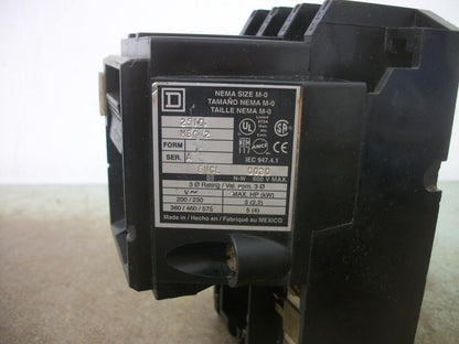 SQUARE D SIZE M-0 MANUAL STARTER 2510MBG2 3PH 600V 5HP