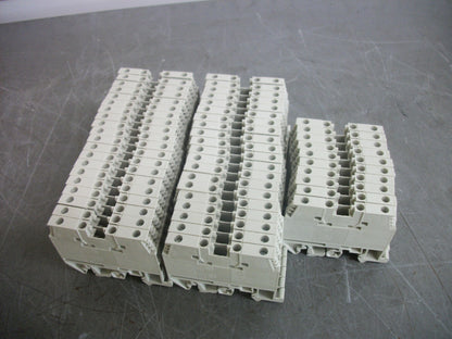 TELEMECANIQUE LOT OF 50 4mm2 2E-2S DOUBLE DECK TERMINAL BLOCKS AB1ETN435U NOB