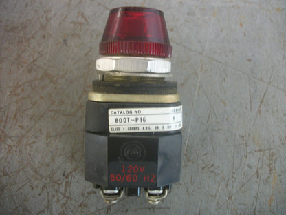 ALLEN-BRADLEY RED ILLUMINATED INDICATOR LIGHT 800T-P16 120VOLT