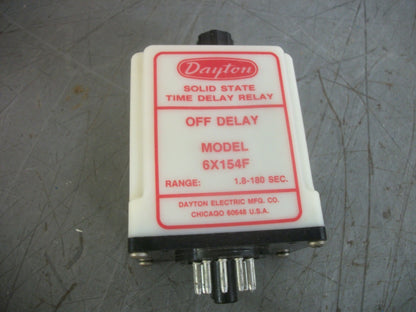 DAYTON SOLID STATE TIME DELAY RELAY 6X154F 1.8-180SEC