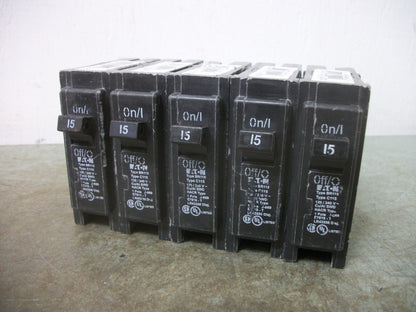 CUTLER-HAMMER LOT OF 10 BR CIRCUIT BREAKERS BR115 15AMP 240VOLT 1POLE