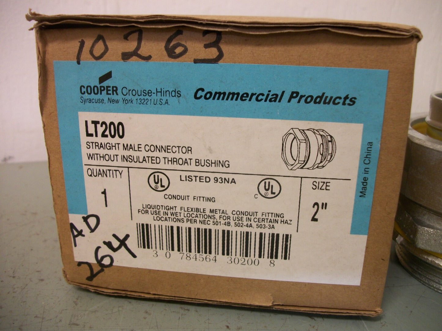 CROUSE-HINDS 2" STRAIGHT MALE CONDUIT CONNECTOR LT200 NIB
