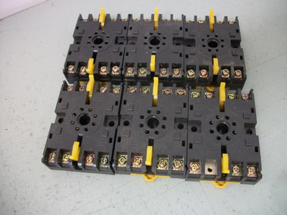 OMRON LOT OF 6 8-PIN RELAY SOCKET BASES P2CF-08 10AMP 250VOLT