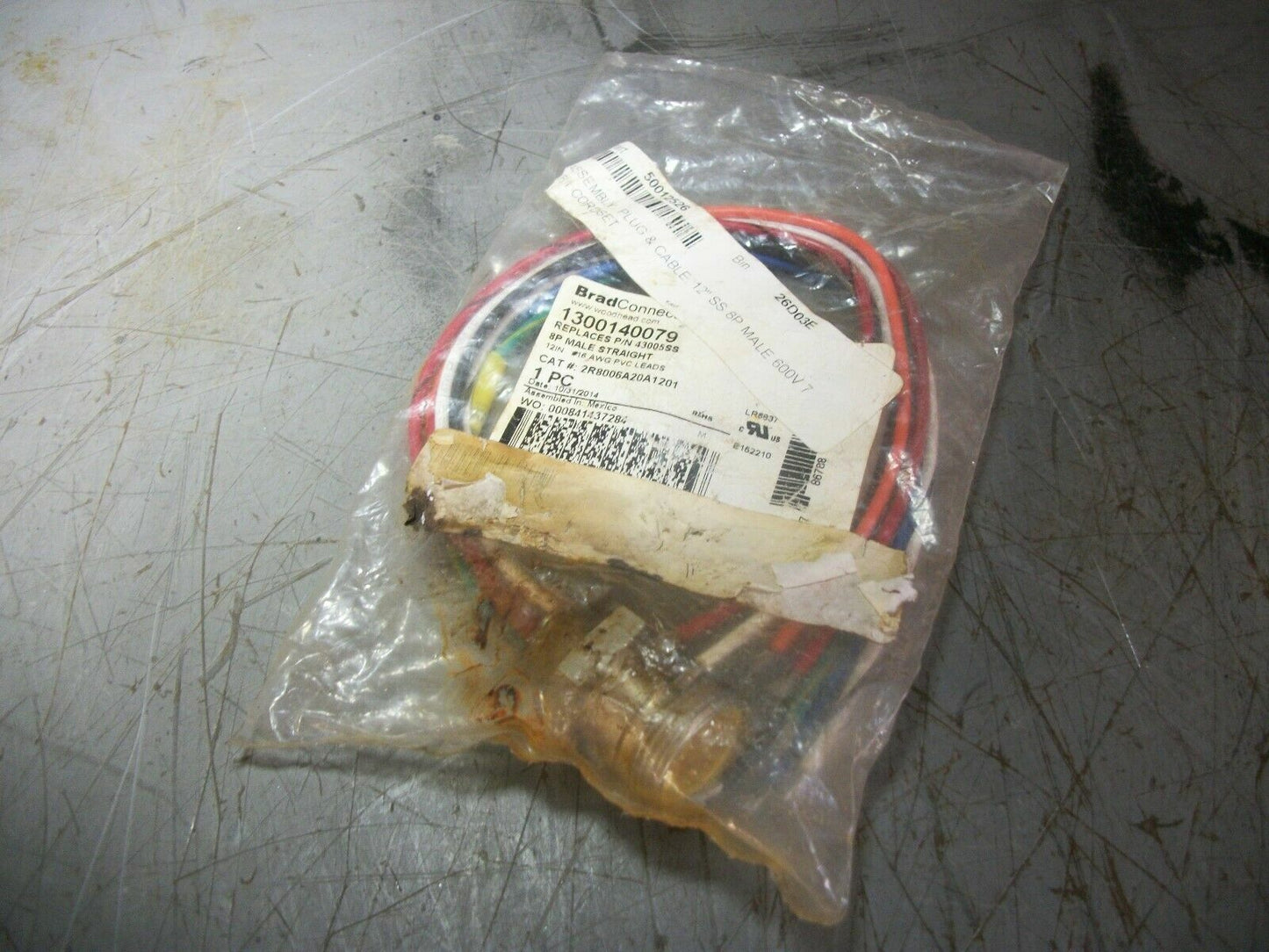 DANIEL WOODHEAD BRADCONNECT 12" MALE PLUG & CABLE 16/1 CORDSET 2R8006A20A1201