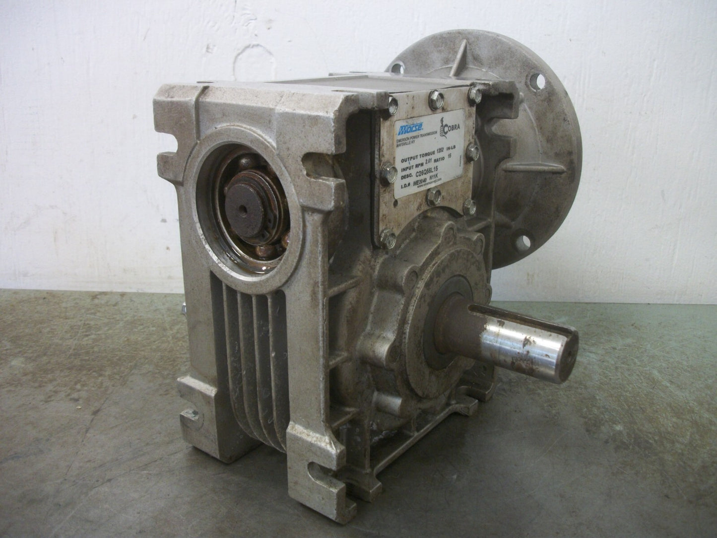 MORSE COBRA 15:1 RATIO GEAR BOX SPEED REDUCER C26Q56L15 2.61RPM