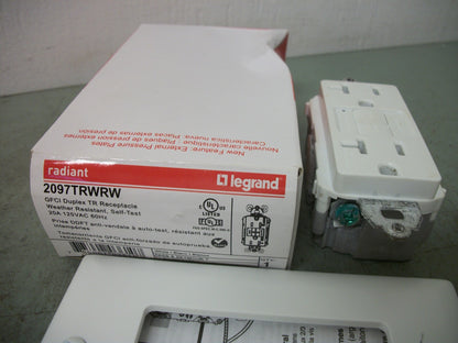LEGRAND RADIANT WHITE GFCI DUPLEX TR RECEPTACLE 2097TRWRW 20AMP 125VOLT NIB