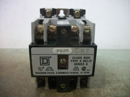 SQUARE D TYPE X CONTROL RELAY 8501XO11 8501X011 120VCOIL