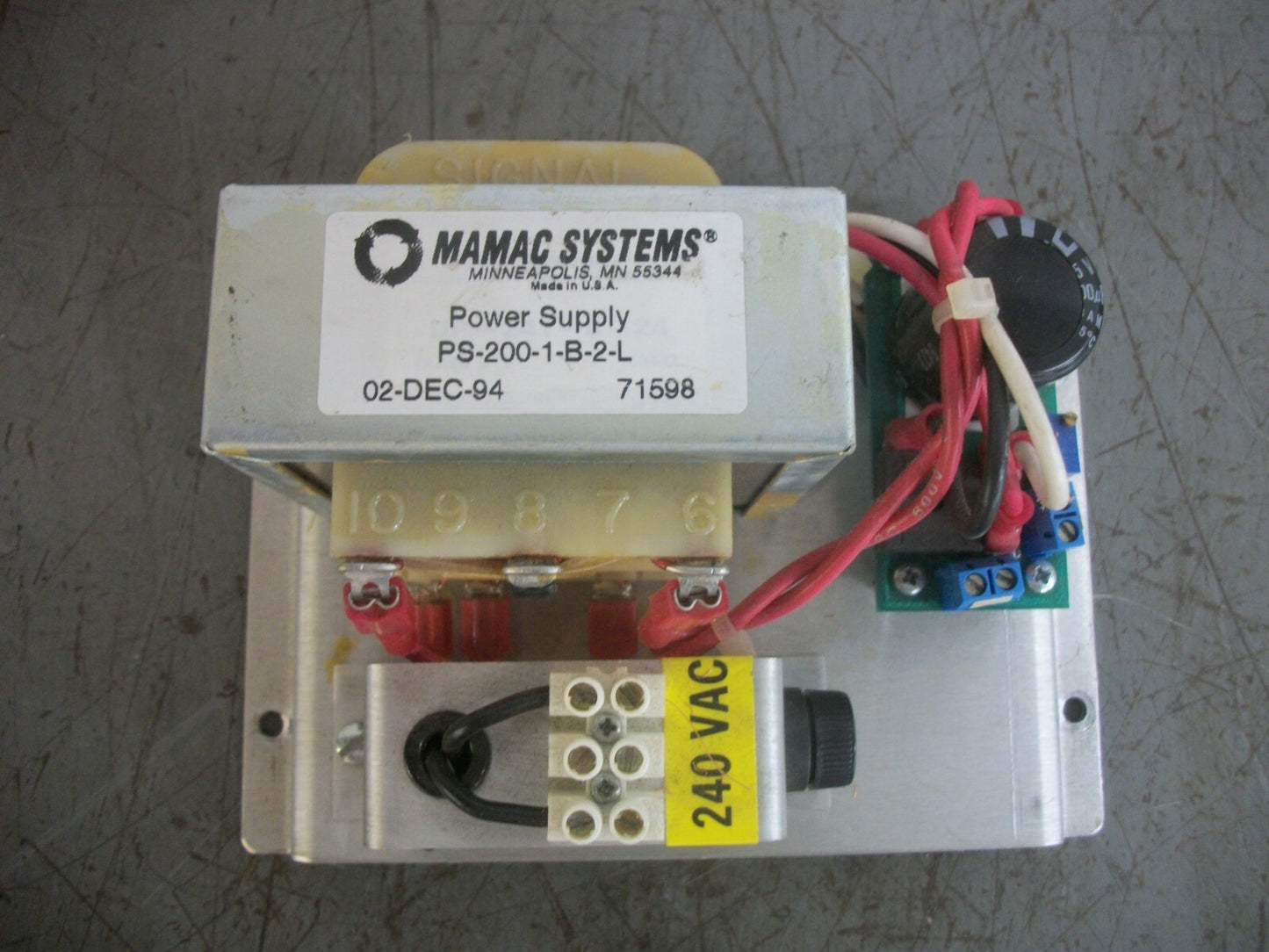 MAMAC SYSTEMS POWER SUPPLY PS-200-1-B-2-L
