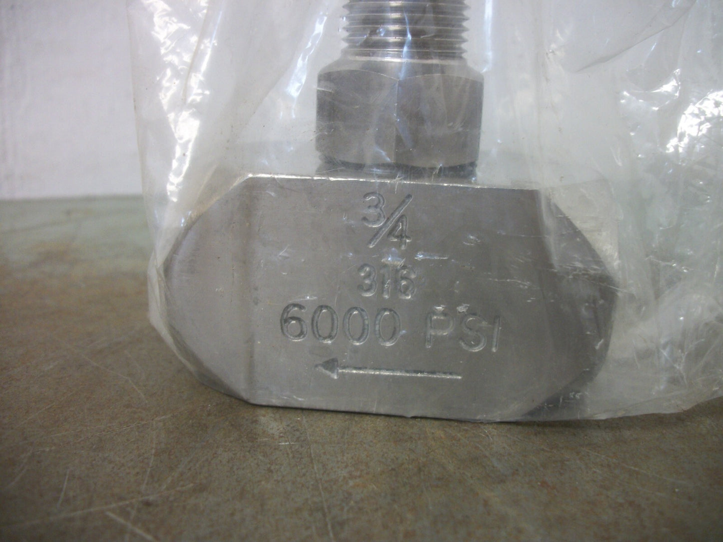 GENERIC 3/4" 316 SS NEEDLE VALVE 6000PSI NOB