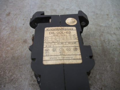 KLOCKNER-MOELLER CONTACTOR DIL00L-62 20AMP 42VCOIL 3PH 500V 1.5KW