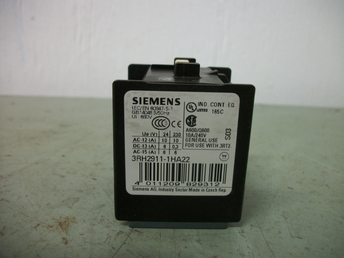 SIEMENS 2N.C 2N.O AUXILIARY CONTACT BLOCK 3RH2911-1HA22