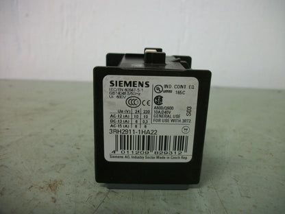 SIEMENS 2N.C 2N.O AUXILIARY CONTACT BLOCK 3RH2911-1HA22