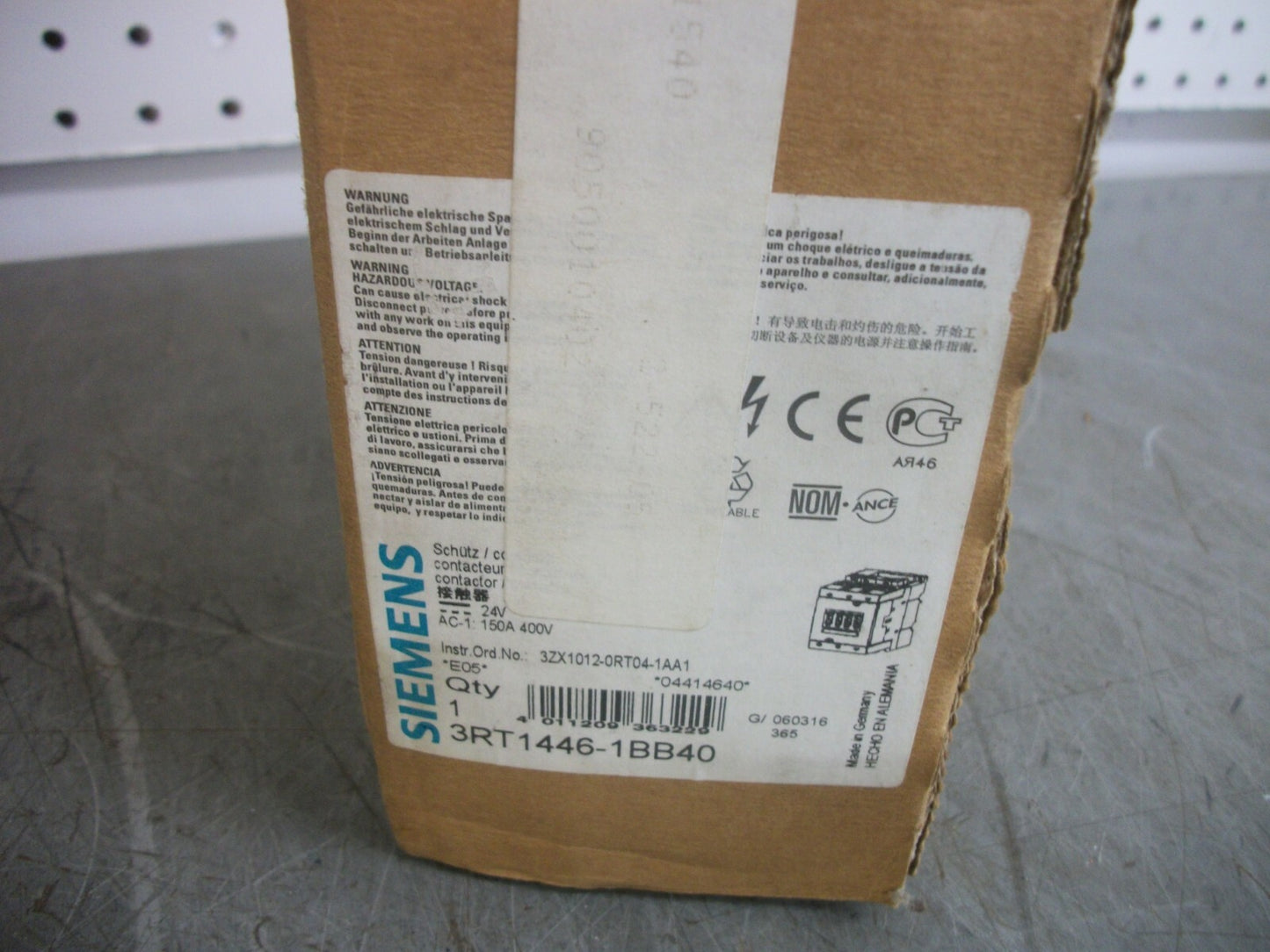 SIEMENS CONTACTOR 3RT1446-1BB40 110AMP 24VCOIL 600V NIB