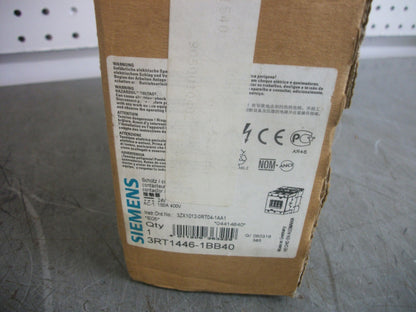 SIEMENS CONTACTOR 3RT1446-1BB40 110AMP 24VCOIL 600V NIB