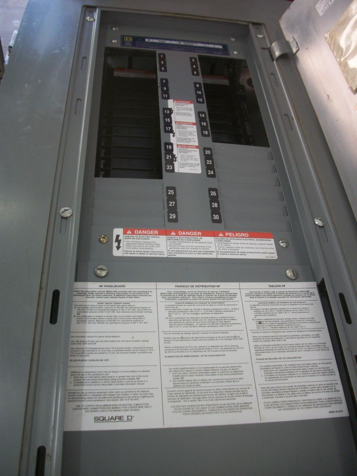 SQUARE D NF LOAD CENTER PANELBOARD NF430L2C 250AMP 600Y/347/240VOLT 3PH