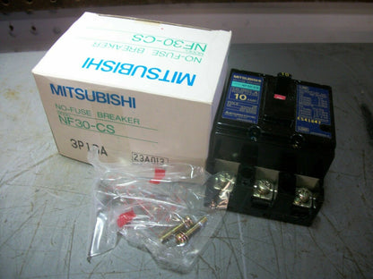 MITSUBISHI NO-FUSE CIRCUIT BREAKER NF30-CS 10AMP 500VOLT 3POLE NIB