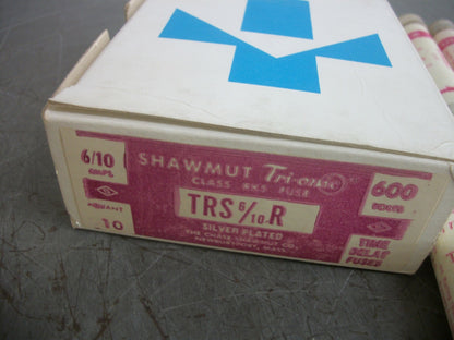 GOULD SHAWMUT BOX OF 10 TRI-ONIC FUSES TRS6/10R 6/10AMP 600VOLT NIB