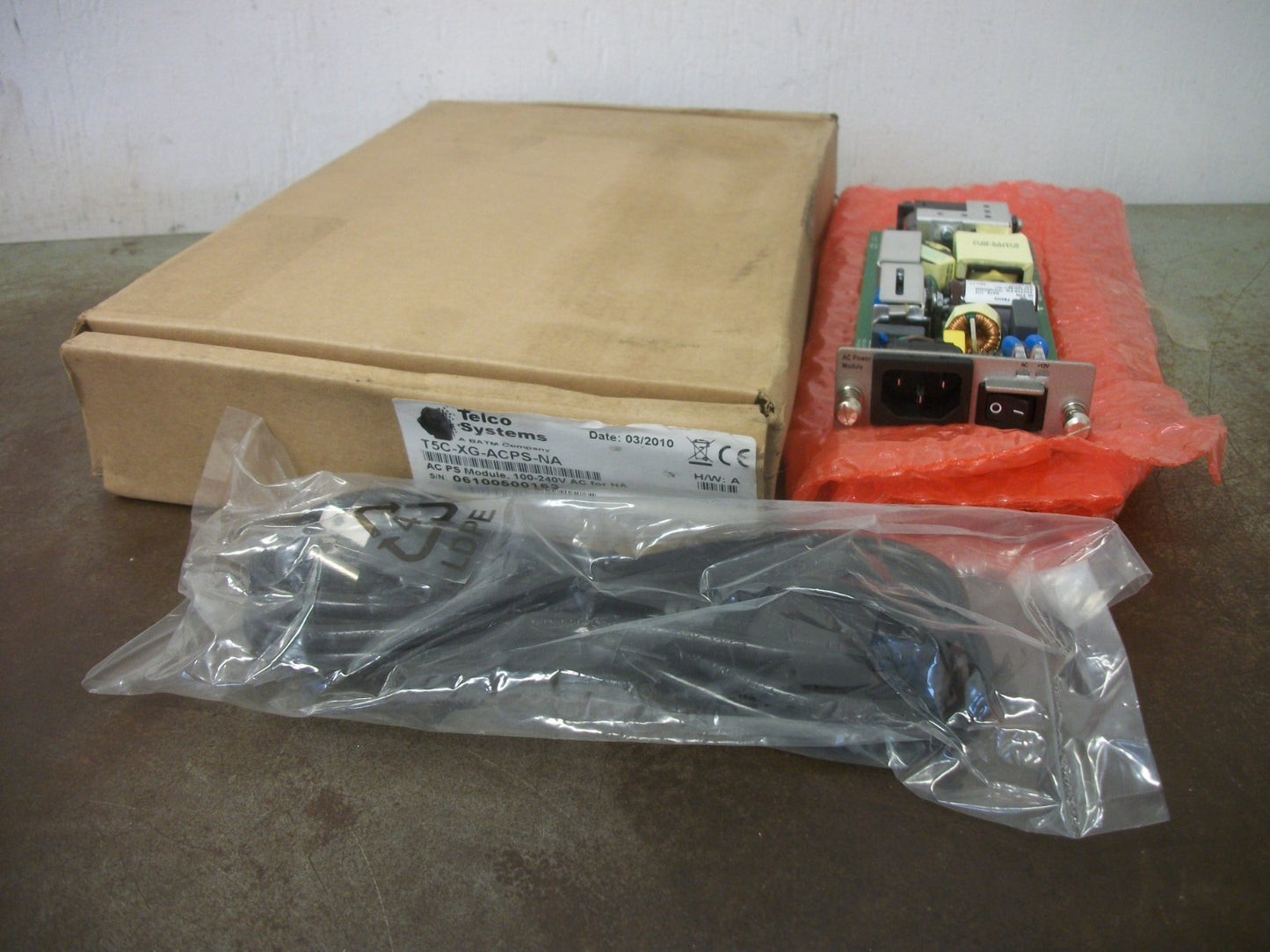 TELCO SYSTEMS AC POWER SUPPLY MODULE T5C-XG-ACPS-NA 100-240VOLT 2AMP NIB