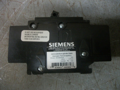 SIEMENS BQ CIRCUIT BREAKER BQ2B050QX BQ2B050QXBP 50AMP 240VOLT 2POLE NOB