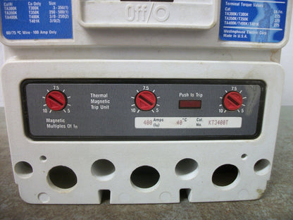 WESTINGHOUSE DK CIRCUIT BREAKER DK3400W 400AMP 240VOLT 3POLE BLUE W/400A TRIP