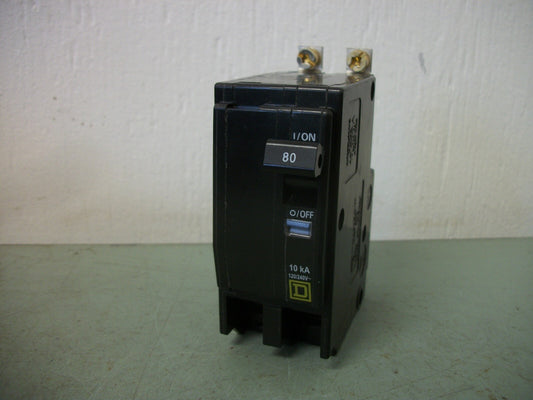 SQUARE D QOB CIRCUIT BREAKER QOB280 80AMP 240VOLT 2POLE NOB