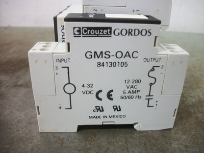 CROUZET GORDOS LOT OF 6 GMS-OAC SOLID STATE RELAYS 84130105 4-32VDC 12-280VAC 5A